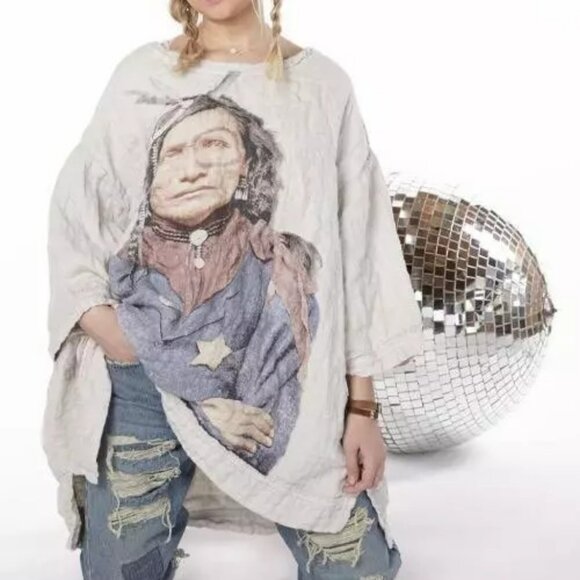 Magnolia Pearl Tops - Magnolia Pearl Native American Quilted Linen Hi-Lo Francis Top